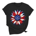 thumbnail image 7 of Patriotic Shirts for Women Crew Neck 4th of July America Flag Vintage Blouse Summer BBQ T-Shirt Memorial Tops Tee, 7 of 7