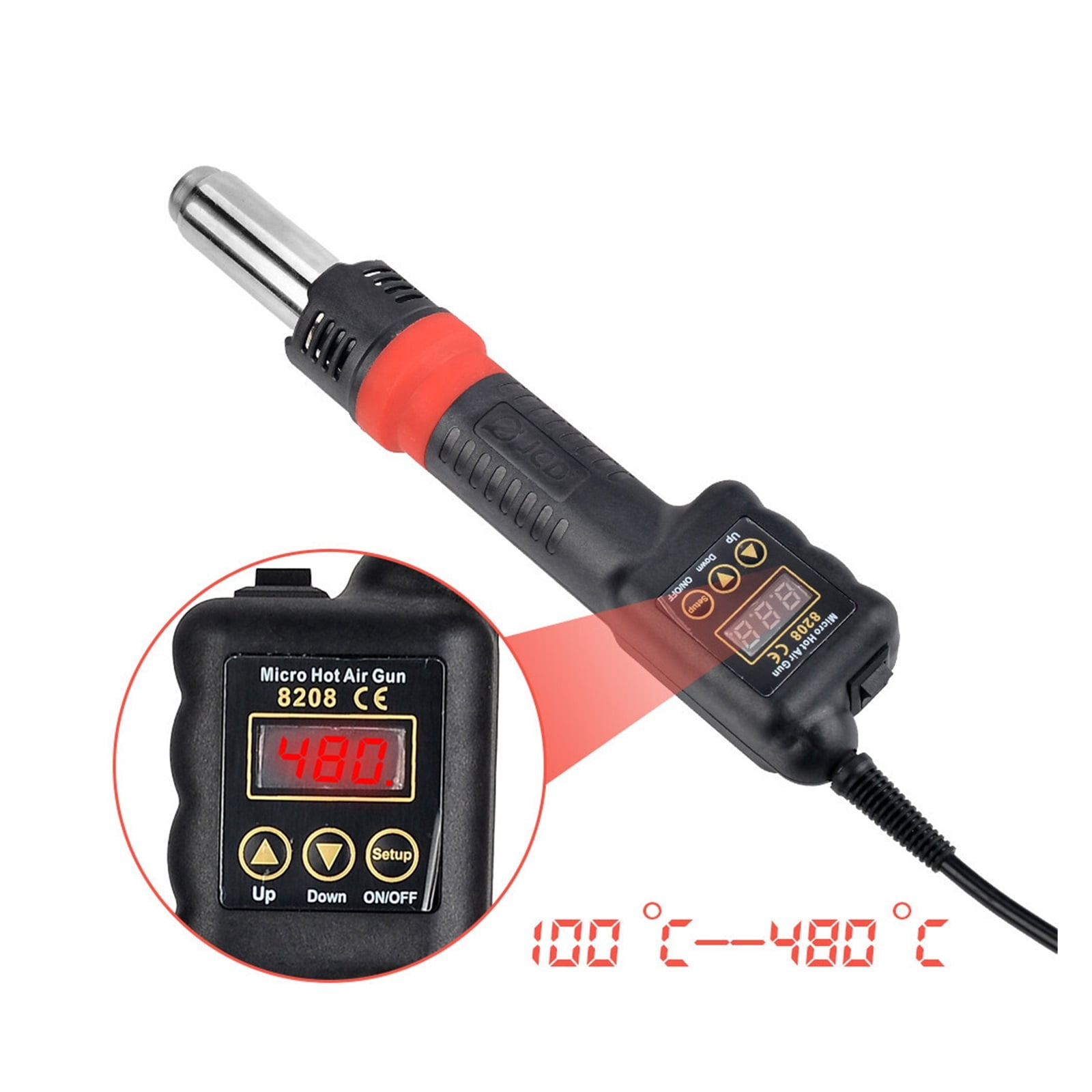 Hot Air Gun,8208 Micro Rework Soldering Station LCD Digital Hair Dryer For Soldering,Heat Gun Welding Repair Tools ,Wide Applications