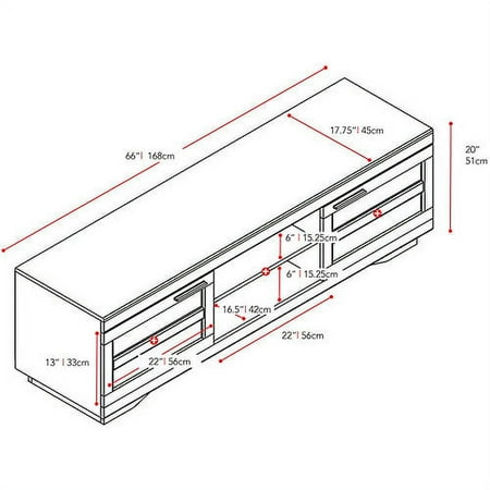 CorLiving - Granville Espresso TV Bench, for TVs up to 85" - Espresso