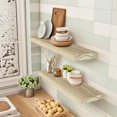 thumbnail image 4 of Floating Shelves for Wall Set of 2, 36 Inch Wall Shelves with Invisible Brackets, Rustic Wood Shelves for Bathroom/Bedroom/Living Room/Kitchen/Home Office, Natural Wood, 4 of 18