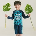 thumbnail image 2 of JAJAHO Boys Swimwear Long Sleeve Rash Guard Swim Shirt With Trunks Two Piece Swimsuits For Kids 2-10 Years Water Sports Surfing Cozy Swimwear, 2 of 4