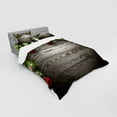 thumbnail image 2 of Ambesonne Christmas Bedding Set 4 Pcs, Red Balls Fir Branch, Queen, Brown and Red, 2 of 2