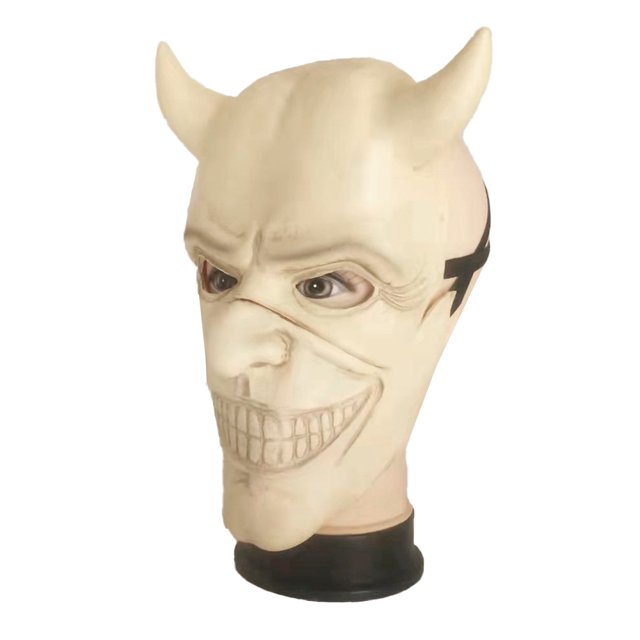 Halloween Scary Face Headwear Disfraz de 3 piezas Máscara de teléfono negra