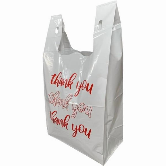 International Plastics MB-T-22TKB 22 in. 2.25 Mil Super Duty Thank You Square Bottom Bags, White - 7 in. - Pack of 500