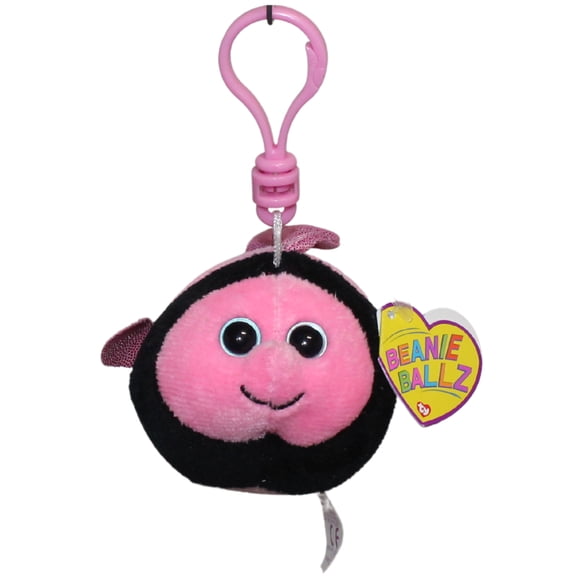 Ty Beanie Ballz (Plastic Key Clip) - Gilly the Pink Fish  - Stuffed Animal