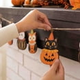 thumbnail image 5 of Tepsmf Halloween Wooden Ornament Set 12 Pcs Vintage Hanging Cutouts with 6.6FT Rope for Garland Tree Decor, 5 of 7