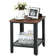 thumbnail image 2 of 2-Tier Nightstand Side Table Rustic Sofa Table Black, 2 of 5