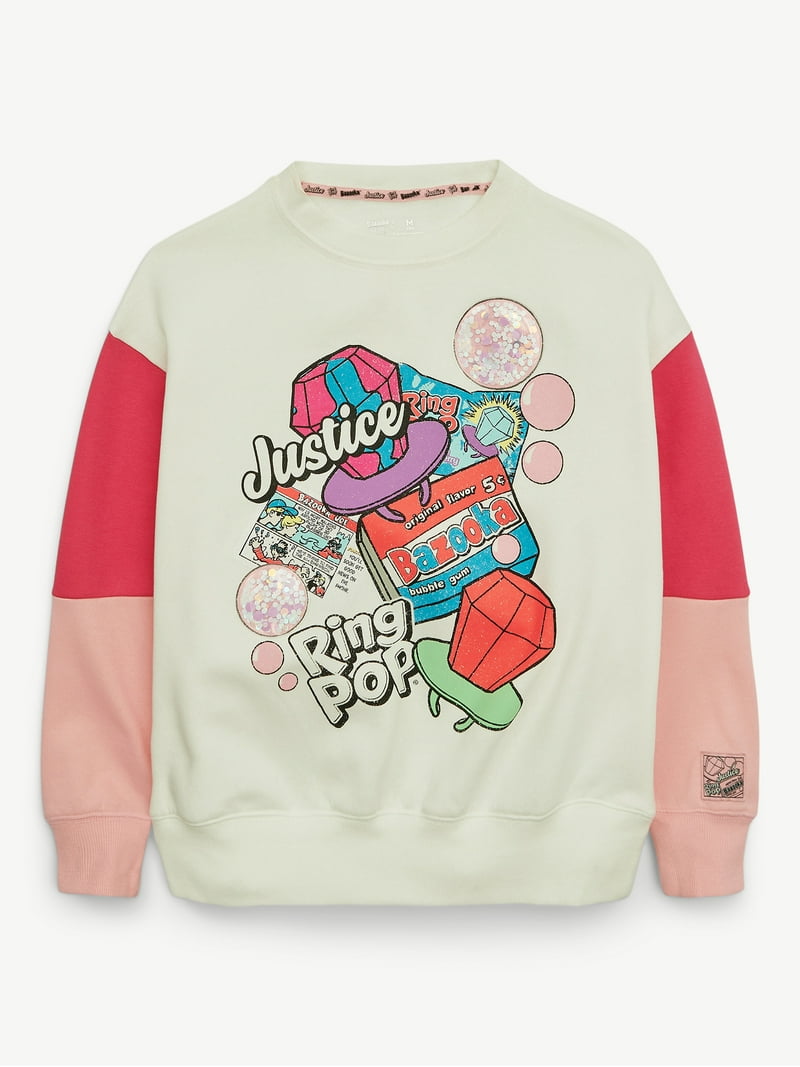 Justice Girls Ring Pop/Bazooka Collab Crew, Sizes XS-XLP - Walmart.com
