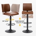 thumbnail image 6 of FIRAVOE Swivel Bar Stools Set of 4, Counter Height Bar Stools with Backs, Adjustable Ergonomic Bar Stools, Modern Faux Leather Barstools Bar Chairs Stools for Kitchen Island, Brown, 6 of 9