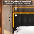 thumbnail image 5 of Afuhokles Queen LED Bed Frame with 4 Storage Drawers and USB Ports Modern Upholstered Platform Bed Frame with Storage and LED Headboard with 3 Side Light Strip, PU Leather,No Box Spring Needed,Black, 5 of 7