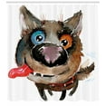 thumbnail image 3 of Ambesonne Animal Shower Curtain, Funny Dog Puppy, 69"Wx70"L, Orange Cocoa Blue, 3 of 3