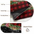 thumbnail image 6 of Round Rugs 7 Ft, Red Plaid Christmas Non Slip Area Rugs for Kitchen Bedroom Entryway, Xmas Snowflake Botanical Poinsettia Washable Carpet Runner Rug Floor Mats for Bedroom Home Decor, 6 of 9