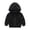 1-72Black241, variant on CAIVO Toddler Kids Girls Boys Drawstring Hooded Comfortable Tops Loose Long Sleeve Blouse Soild With Pocket Sweatshirt Coats Leisure Jackets