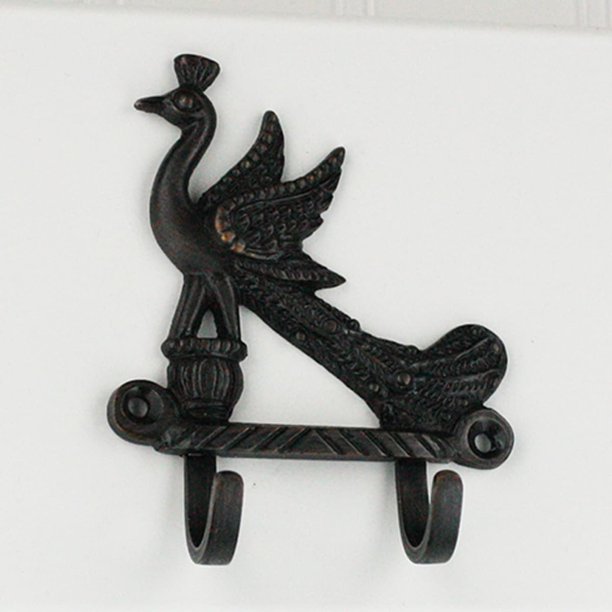 Highpoint Collection Oil Rubbed Bronze Peacock Double Wall Hooks Set