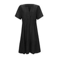 thumbnail image 5 of vigerkar 2025 Women Summer Short Dress V Neck Short Sleeve A Line Hollow Out Lace Ruffle Cute Casual Beach Party Dresses Black, XXL, 5 of 9