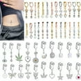 thumbnail image 2 of K-KED Faux Body Piercing Navel Clip on Belly Button Rings Fake Belly Piercing-4, 2 of 9