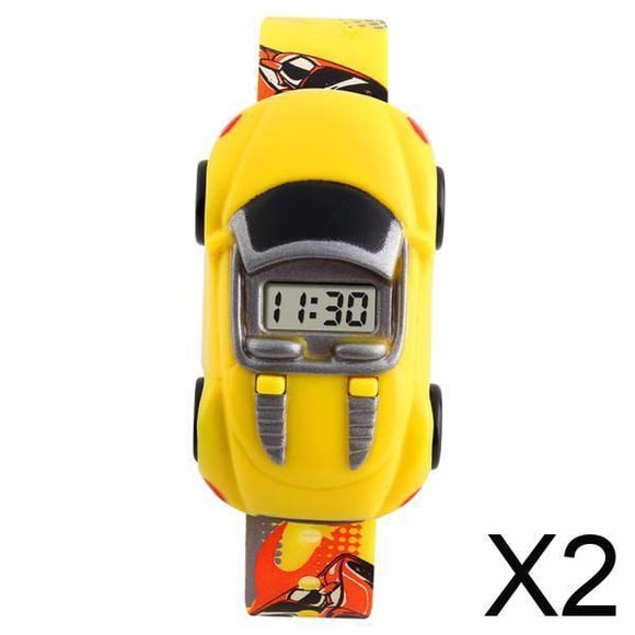 Reloj digital para niños,Coche de dibujos animados Reloj para niños Juguete Niños Bebés,Relojes de moda Reloj innovador con forma de automóvil,Reloj digital electrónico para niños