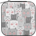 thumbnail image 2 of SKYSONIC Cat Travel Jewelry Box PU Leather Jewelry Organizer Ideal Gift for Women Girls, Portable Mini Jewelry Travel Case for Stud Earrings Rings Necklaces Bracelets, 2 of 7