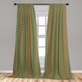 thumbnail image 5 of Ambesonne Earth Tones Curtains, Retro Folk Accents, Pair of 28"x95", Multicolor, 5 of 5