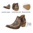 thumbnail image 2 of Cowboy Boots for Women Cowgirl Western Ankle Booties Snip Toe Low Chunky Stacked Heel Embroidered Slip On Boot, 2 of 6