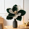 thumbnail image 4 of Torqee Artificial Poinsettia Flowers, Christmas Fake Floral Stems with Velvet Petals, Winter Holiday Home Decor, Green, 8.7x8.7in, 4 of 4