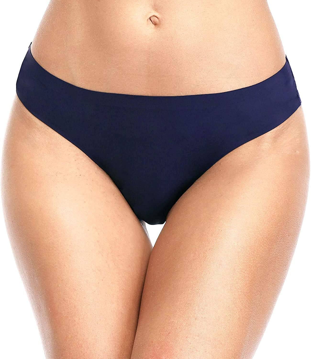 Charmo Women's Lace Trim Tanga Panties Nylon Bikini Thongs Underwear, 4-Pack - image 4 of 6