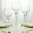 thumbnail image 2 of Efavormart Set of 3 | Clear Long Stem Globe Glass Vase Tabletop Candle Holders Wedding Party Centerpiece Decoration, 2 of 7