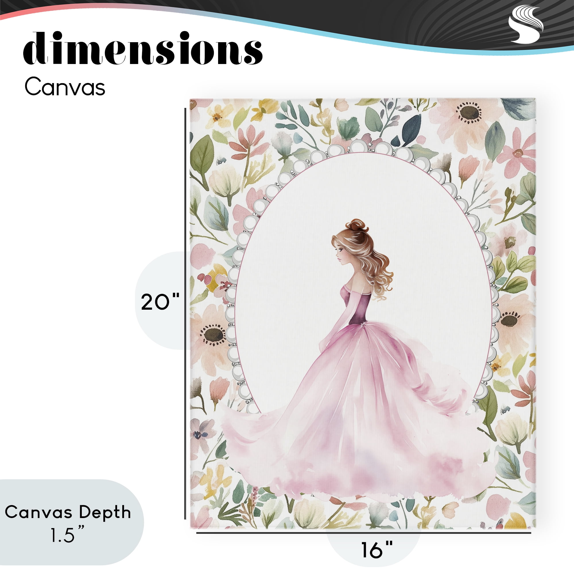 Stupell Industries Elegant Princess Love Canvas Wall Art, design by Christine Simpson Art
