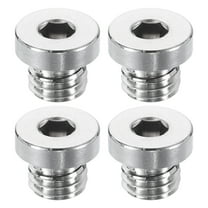 Uxcell 4pcs 304 Stainless Steel Pipe Plug Fitting M10x1.5 Metric Male Thread Inner Hex Head Cap Hexagonal Head Bung Plugs Fittings with Seal Ring for Air Water Oil Gas Tube