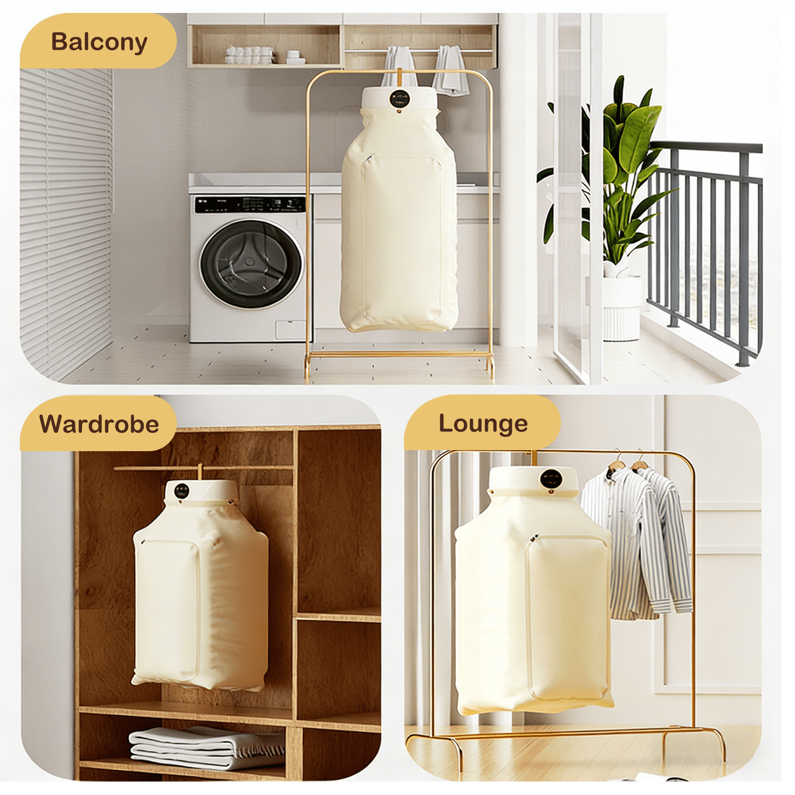 Paddsun Portable Clothes Dryer,Mini Laundry Dryers with Adjustable Timer & Remote Control Small Compact Foldable Electric Drying Machine with Dry Bag for Travel RV Home Apartment