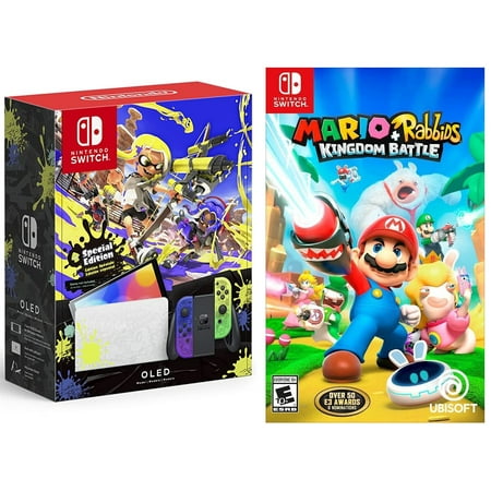 Nintendo Switch OLED Splatoon w/Mario+Rabbids Kingdom Battle Japanese Edition