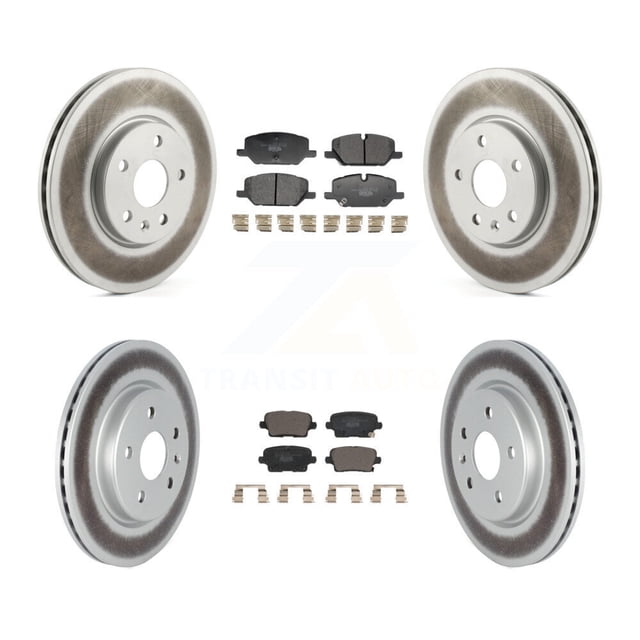 Transit Auto Front Rear Coated Disc Brake Rotors and Ceramic Pads Kit for Car Buick Envision Cadillac XT4 KGT-103391