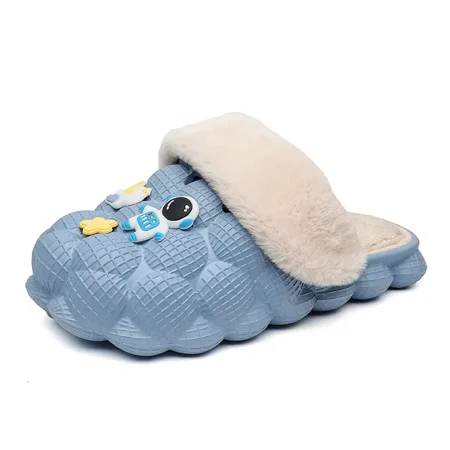 

Men‘s Cartoon Astronaut Massage Bubble Slides With Fur And Charms Cushioned Non-slip Spa Slippers Golf Ball Slides Cloud Slippers Reflexology Clogs House Shoes Casual Sandals