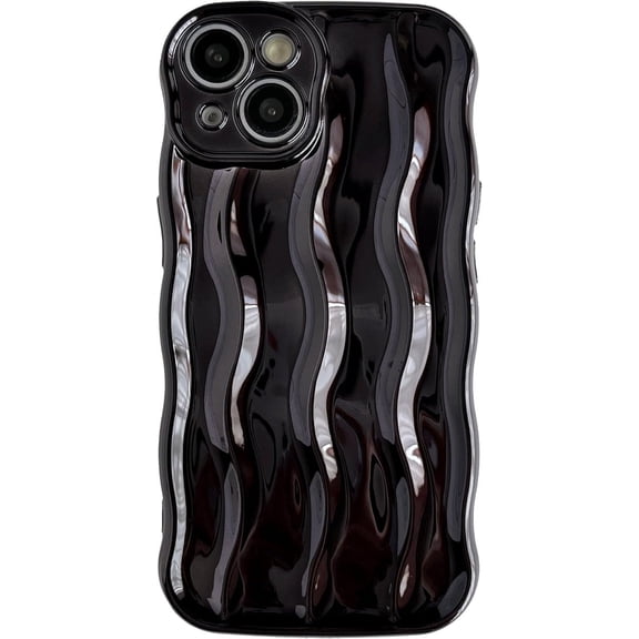 MYKOMI for iPhone 14 Case,Water Ripple Pattern Curly Wave Frame Soft Phone Case