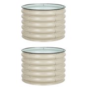 BPS 16.7'' Tall Aluzinc Metal Raised Garden Bed 24'' Round - Outdoor Garden Planter Box for Vegetable, Flower, Herb