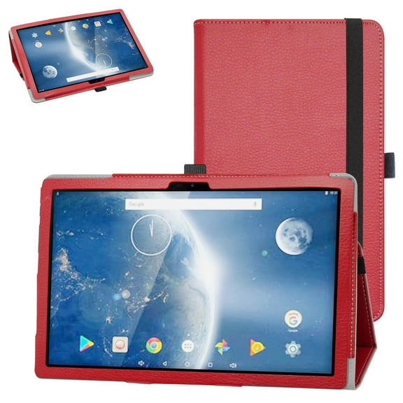 Labanema 10.1" Dragon Touch Notepad 102 /Winnovo P20 Case, PU Leather Folio Stand Protective Case, Cover for 10.1" Dragon Touch Notepad 102 /Winnovo P20 (Red)