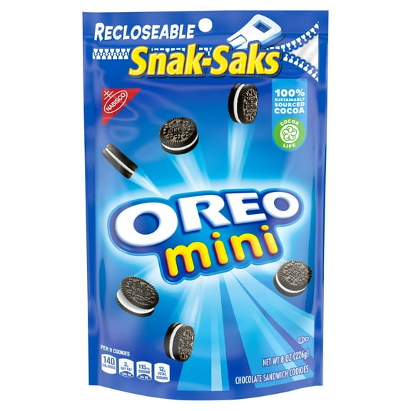 2 Pack - OREO Cookies Sandwich Mini Chocolate Snak-Saks 8 oz | Package May Vary