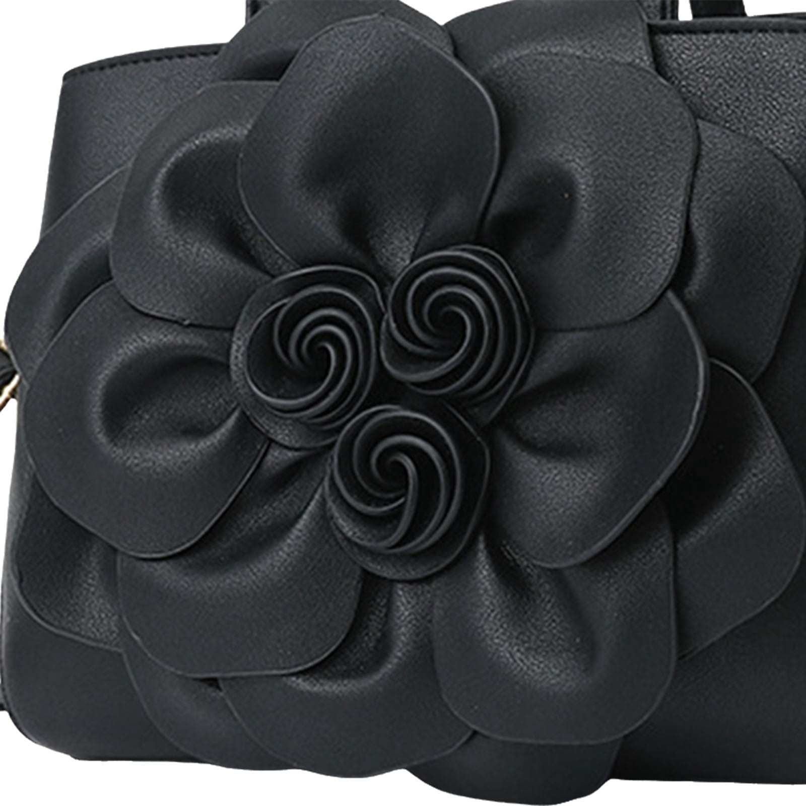 Stylago Purses and Handbags for Women Top Handle Satchel Leather Floral Shoulder Crossbody Bags Ladies Evening Party Tote Black
