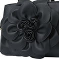 thumbnail image 4 of Faraee Womens Flower Purses and Handbags Leather Fashion Small Shoulder Crossbody Tote Bag Work Casual Top Handle Satchel Black, 4 of 4