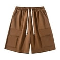 thumbnail image 1 of Diufon Men's Athletic Shorts Cotton Linen Drawstring Waisted Outdoor Sport Shorts Spring Summer Shorts with Pockets, 1 of 6