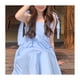 thumbnail image 3 of Vestido con tirantes finos para mujer, línea A, dulce, sin mangas, cintura alta, informal, vestidos largos de verano para la escuela, viajes, trabajo, azul 2512 L, 3 of 12