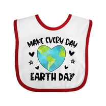 Inktastic Make Every Day Earth Day with Hearts and Stars Boys or Girls Baby Bib