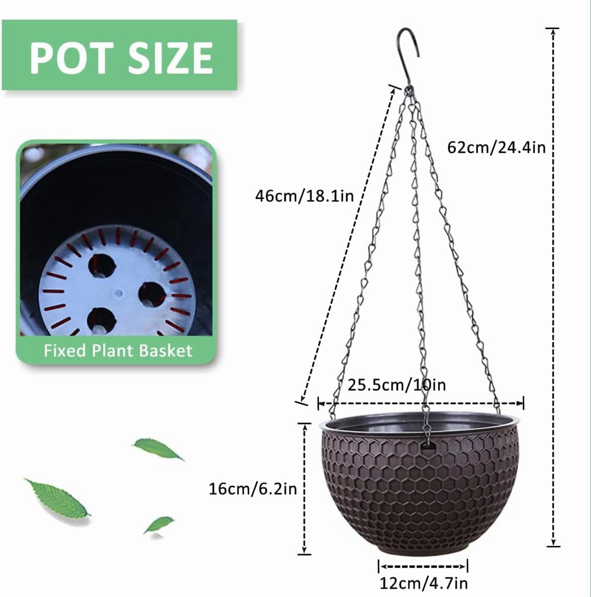 10 Inch Hanging Planters for Indoor Plants, Outdoor Garden Planter Pots, Honeycomb