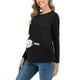 thumbnail image 4 of Camisas de Maternidad Para Mujer Blusas Estampado de Bebé Vestir Top Algodón Cuello Redondo Manga Larga Color Sólido Odeerbi ODB123400, 4 of 6
