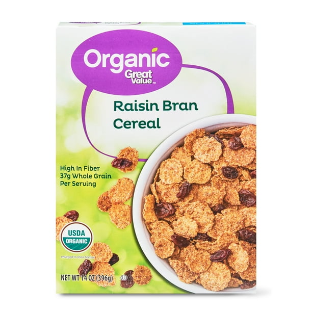 Great Value Organic Raisin Bran Breakfast Cereal, 14 oz - Walmart.com