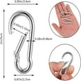 thumbnail image 2 of LOVEVER 4PCs Carabiner Clip Spring Snap Hook  Stainless Carbineers Keychain Clip  Heavy Duty Locking Carabiner  Snap Hook for Gym Equipment  Outdoor Shade Sails  Dog Leash  Yoga  Camping, 2 of 5