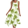 thumbnail image 1 of Una Línea Vestidos de Verano para las Mujeres 2025 Impresión Bolsillos Vestido de Camiseta, Cuello Redondo Vestido de Playa sin Mangas, 1 of 7
