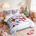 thumbnail image 2 of Manfei Snowman Twin Bedding 7pcs Snow Bedding Comforter Set, Blue White, Xmas Reversible, 2 of 6