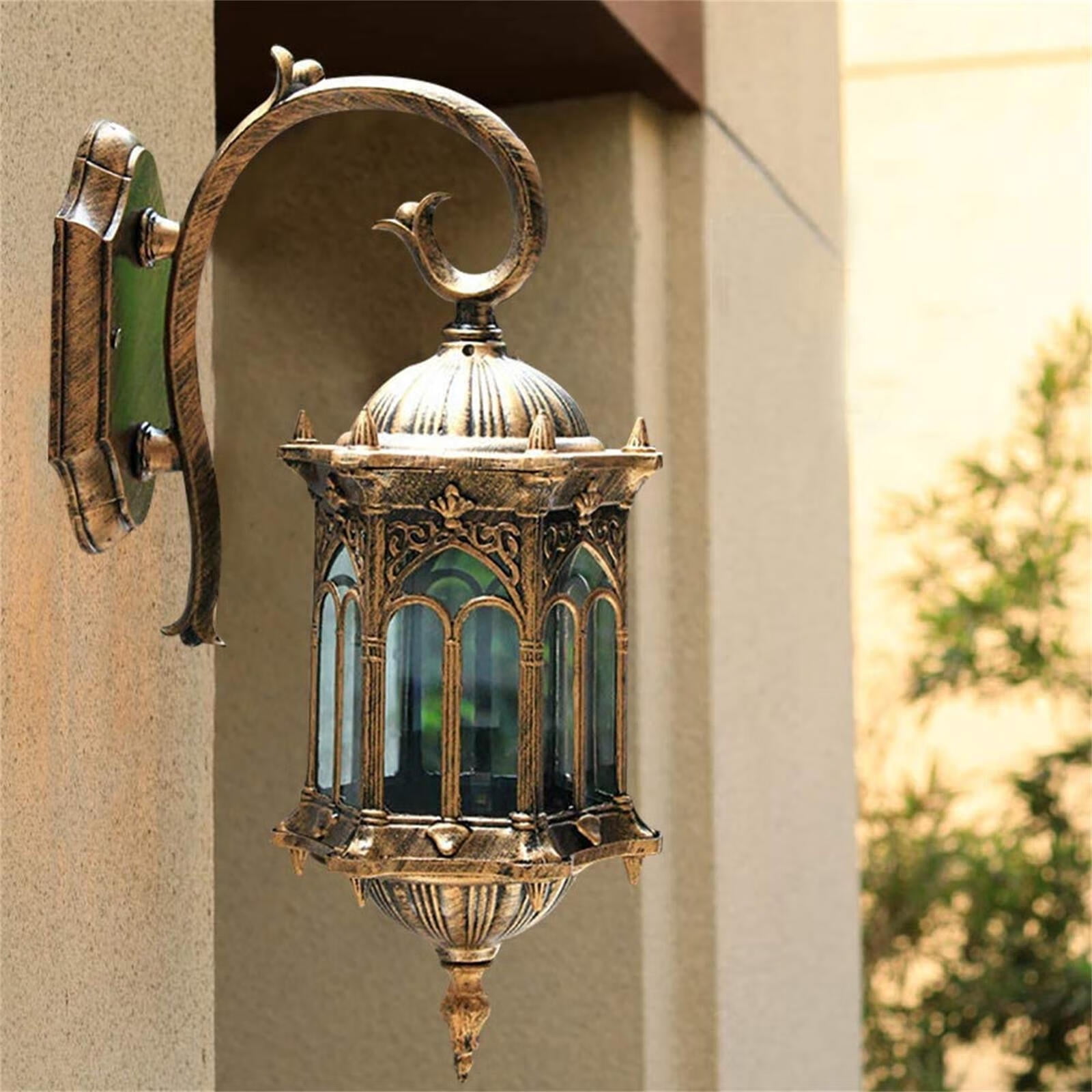 Wuzstar Vintage LED Bronze Outdoor Plug-in Wall Sconce with Glass