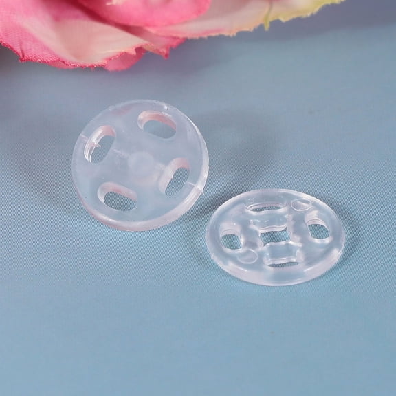 LEORX 500Pcs Transparent Plastic Button Sewing Fasteners for Fabric T-Shirt Snaps Crafts 7mm